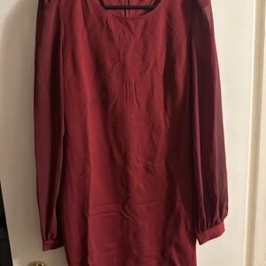 Lulu's Deep Red Bodycon Sleeve Dress